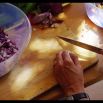 Chopping veg for kimchi on one of Viola's wild fermentation workshops
